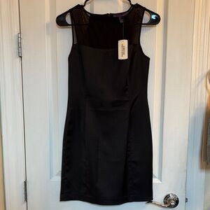 Forever 21 Black Mesh Panel Mini Dress